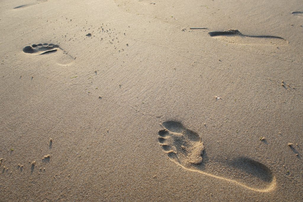 footprints in the sand