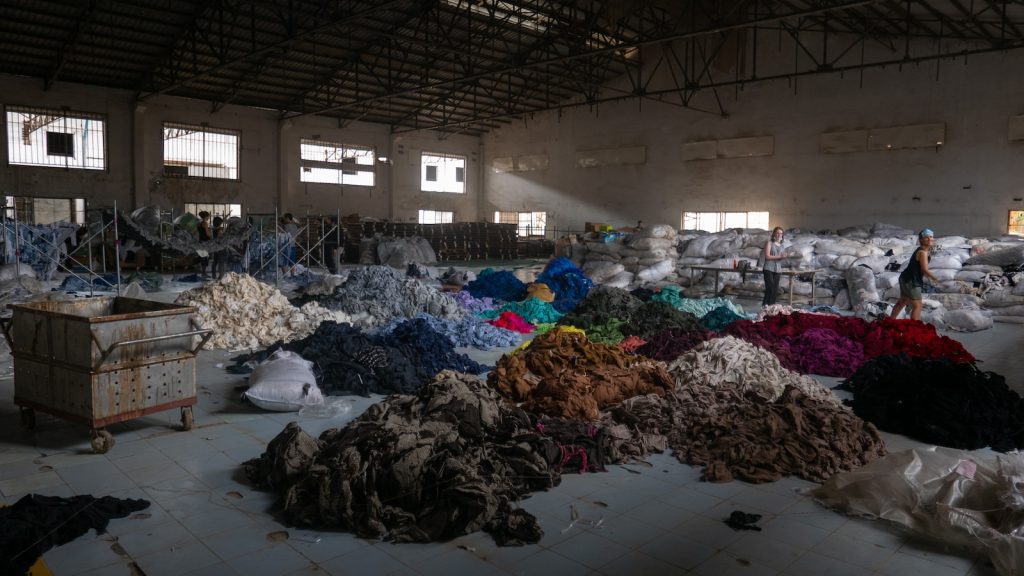 pile of textile waste